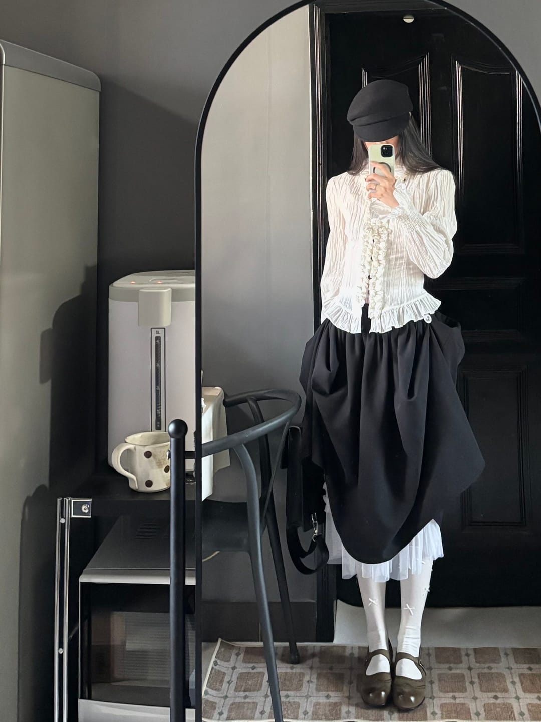 Customer photo review of DOINDULGE Ruffled Structured Gothic Shirt