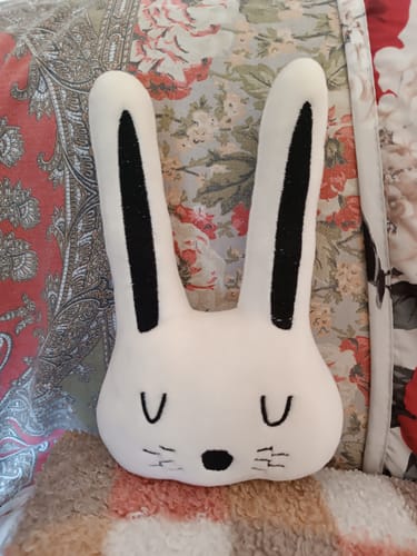 Recensione con foto di un cliente su Lepre 🐰 Pepe - cuscino peluche