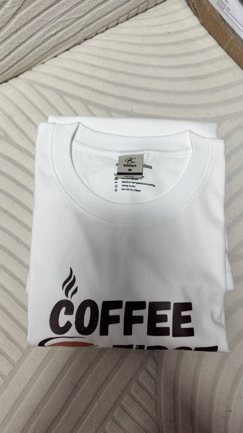 Customer photo review of Coffee First, Talk Later Oversized Tee - 100% Pure Cotton, 230gsm