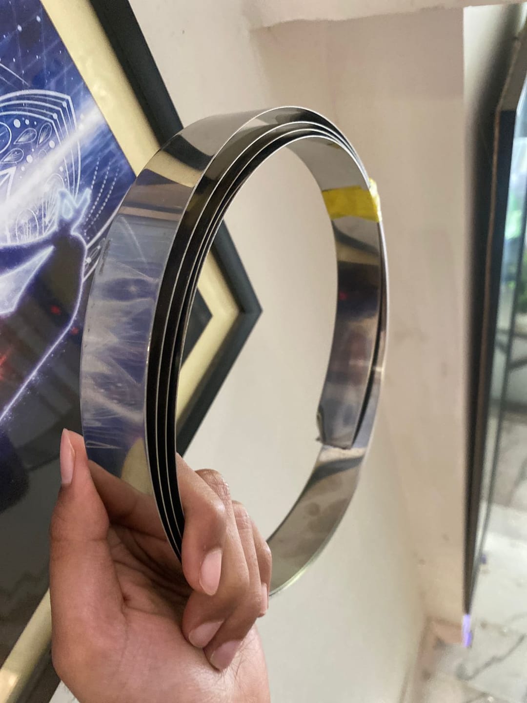 Customer photo review of Stainless Steel Metal Strip – Vastu Remedy for Main Entrance & Door Energy Balance | Ideal for Toilets, Thresholds & Long-term Durability | 0.5 & 1 mm Thickness | 8-100 Ft Lengths