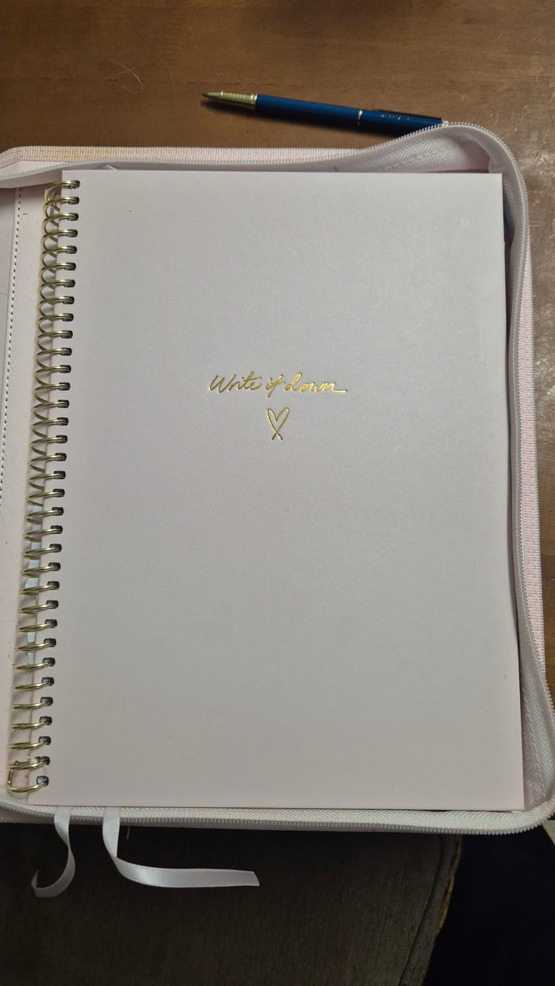 Customer photo review of 'Write it Down' A4 Notebook - Blush + Gold Spiral