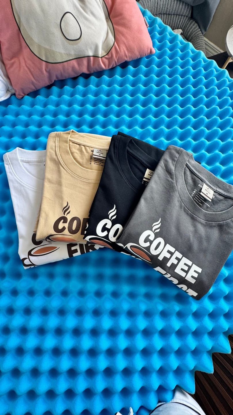 Customer photo review of Coffee First, Talk Later Oversized Tee - 100% Pure Cotton, 230gsm