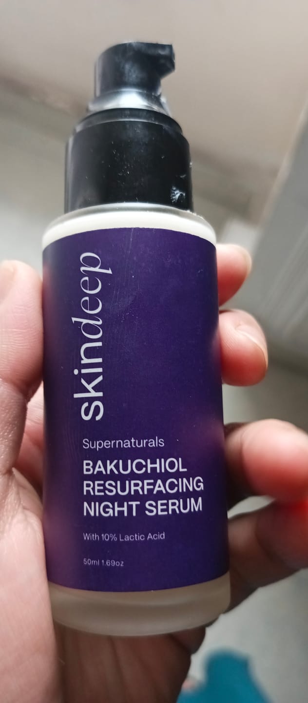 Customer photo review of BAKUCHIOL RESURFACING NIGHT SERUM - with 10% Lactic Acid
