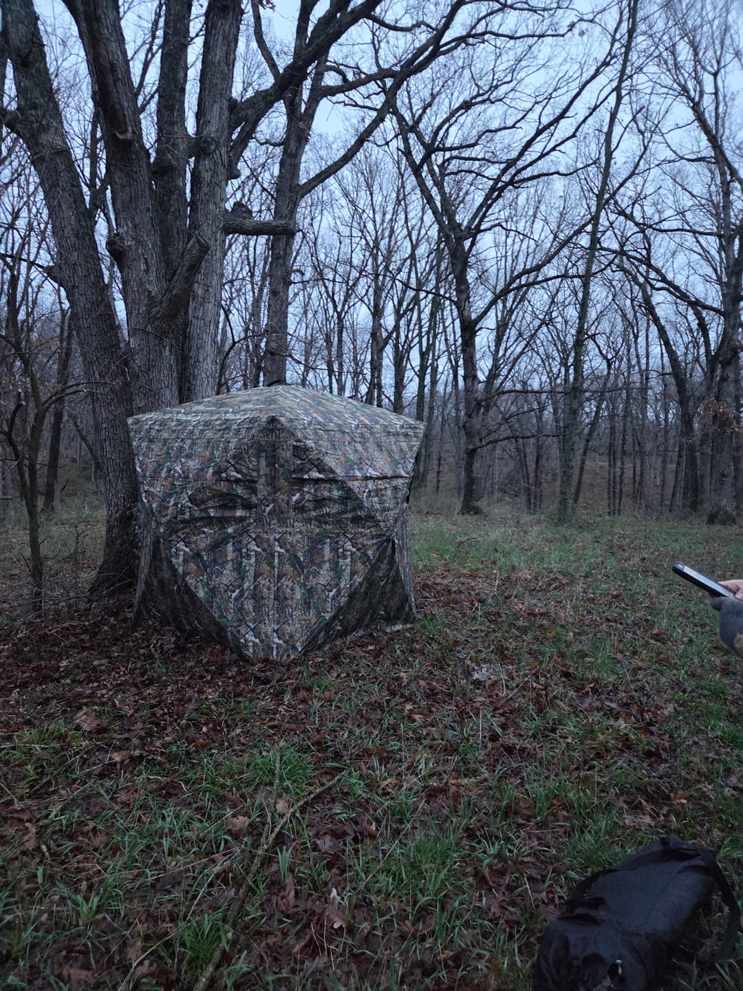 Customer photo review of VisMax See Through Blind | 270° Pop Up 3-4 Man Deer Blind | Portable Ground Blind Hunting for Sale with Hunters Comfort Design