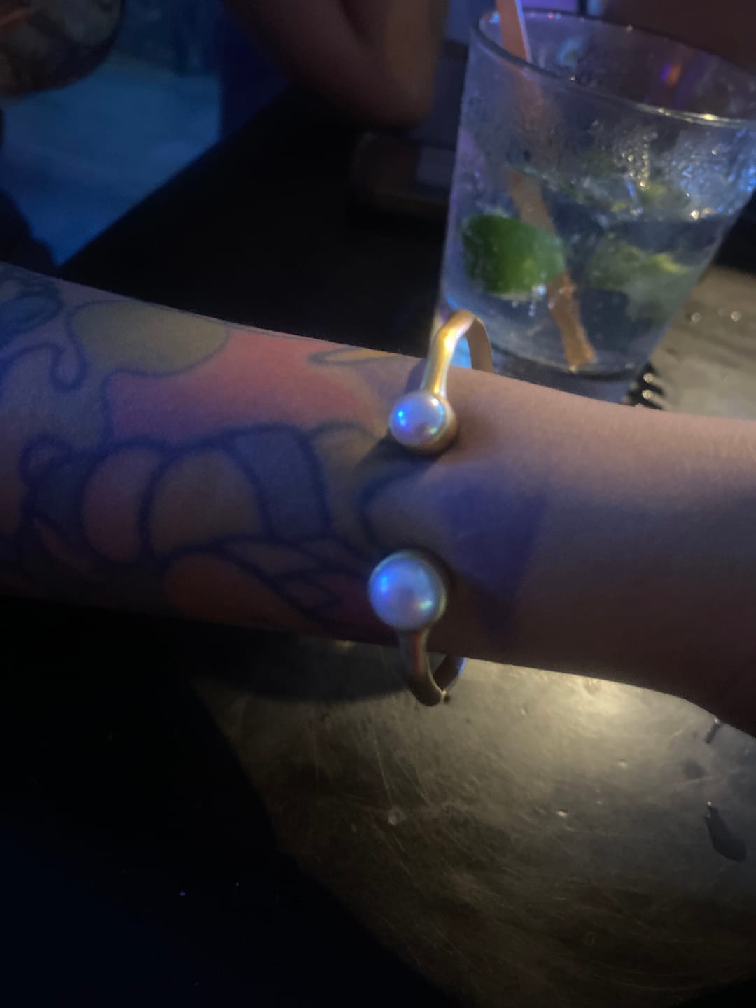 Customer photo review of DOUBLE PEARL CUFF - GOLD