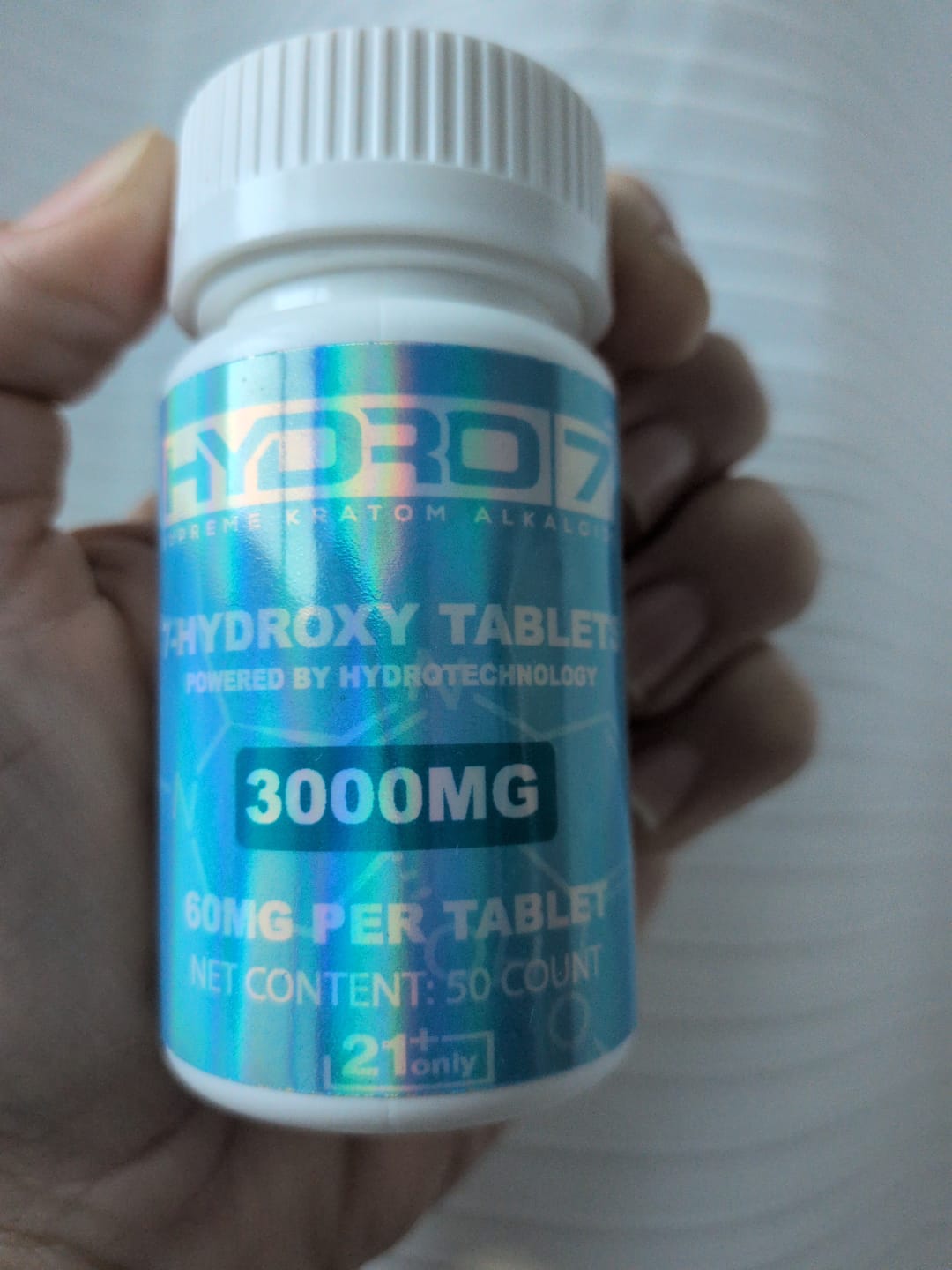 Customer photo review of 7-Hydroxy Tablets - 60MG (50 Count) 3000MG
