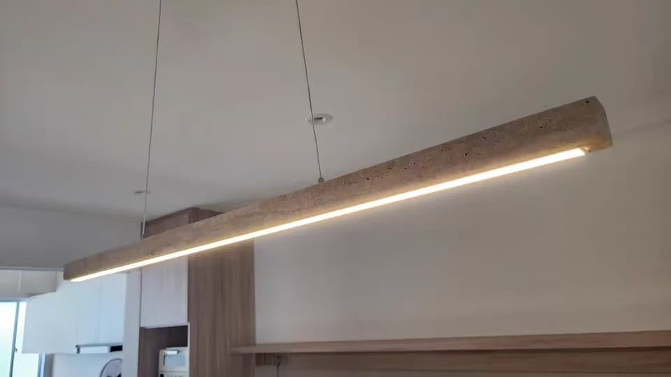 Customer photo review of WOMO Linear Travertine Pendant Light-WM3086
