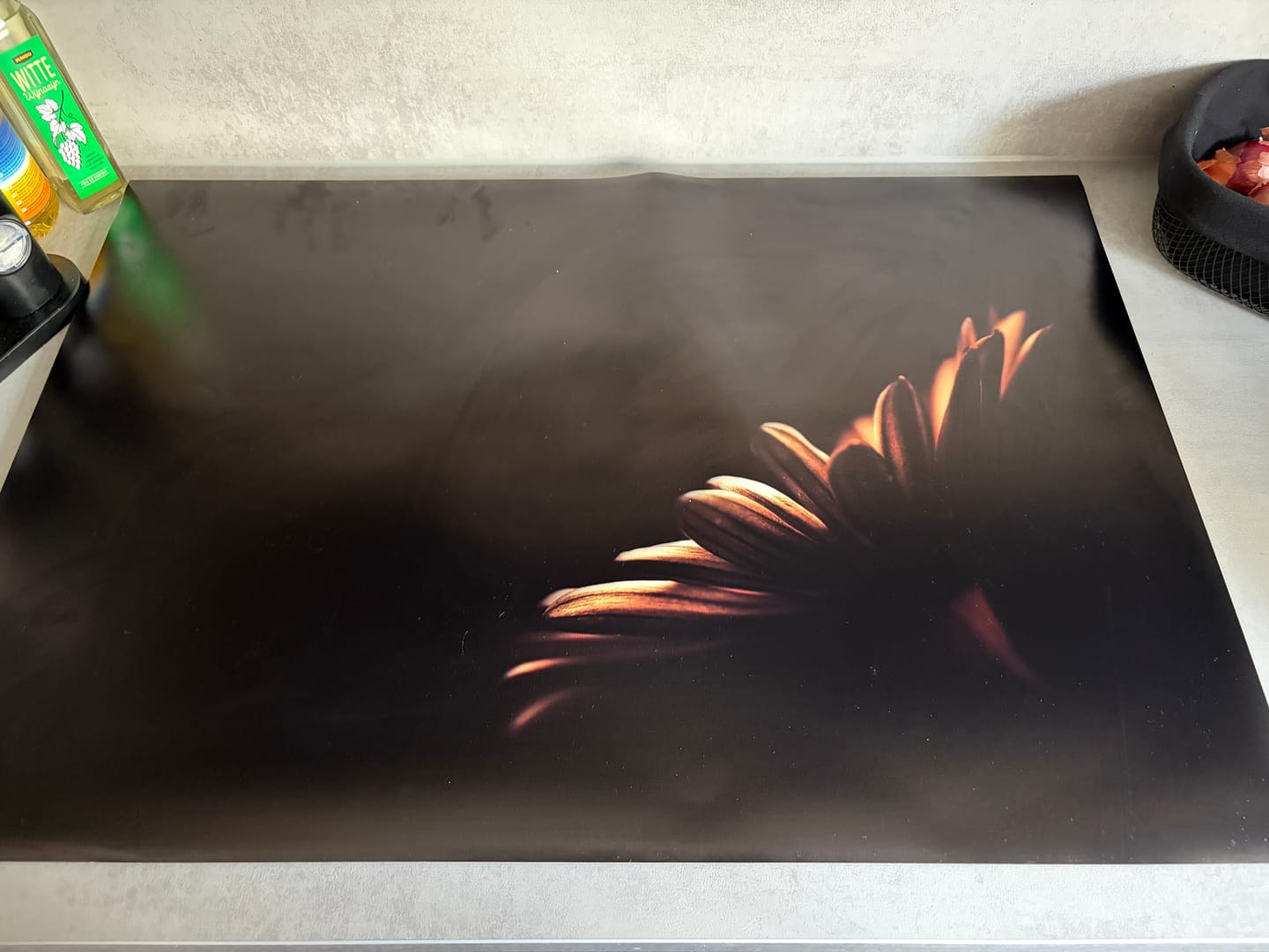 Customer photo review of Inductiebeschermer - Bloemen - Madelief - Zwart
