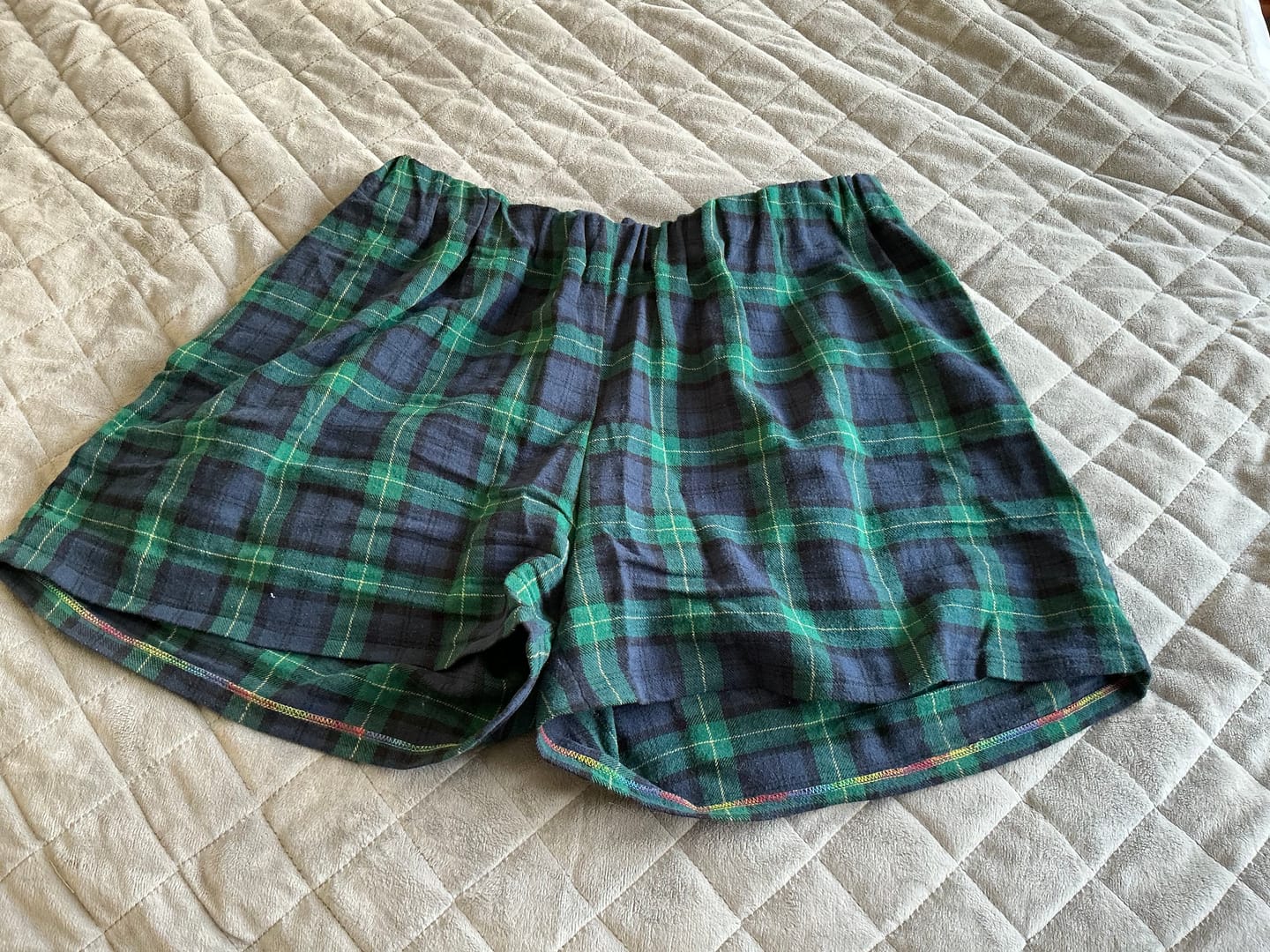 Customer photo review of Navy and Green Tartan Brushed Cotton Fabric