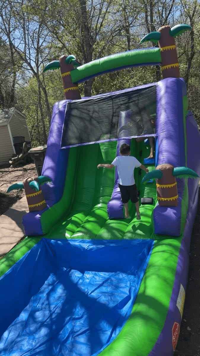 Customer photo review of 21ft Water Slide Inflatable with Splash Pool 100% PVC for Kids Adults