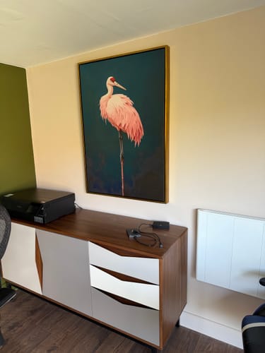 Customer photo review of Pink Crane on Blue Print