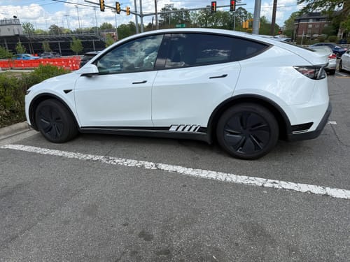 Customer photo review of Side Skirt Decal DIY Sticker Side Body Racing Stripe Sticker For Tesla Model 3/Y/S/X