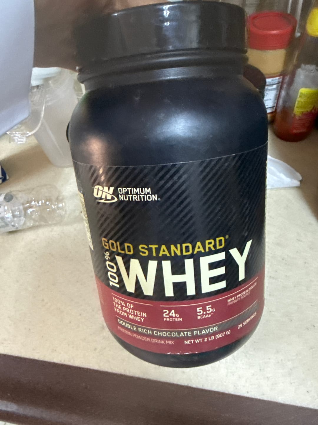 Customer photo review of Optimum Nutrition Gold Standard 100% Whey Protein French Vanilla 5 LB