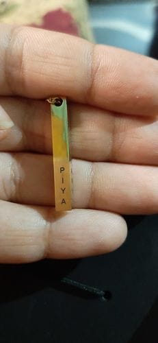 Customer photo review of Personalised Cuboid Pendant