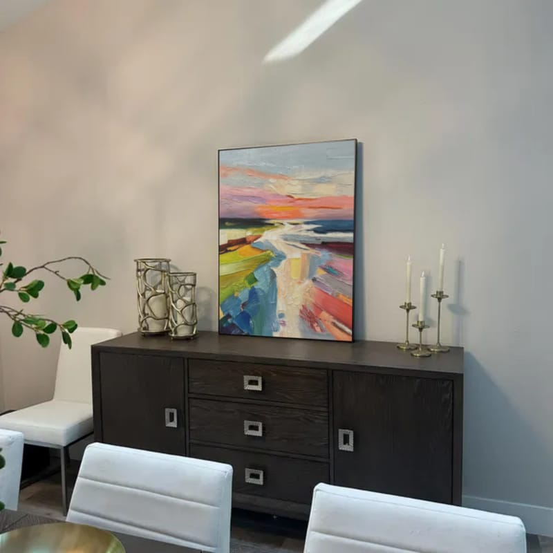 Customer photo review of Colorful Ocean And Sky Abstract Textured Wall Art #OS100