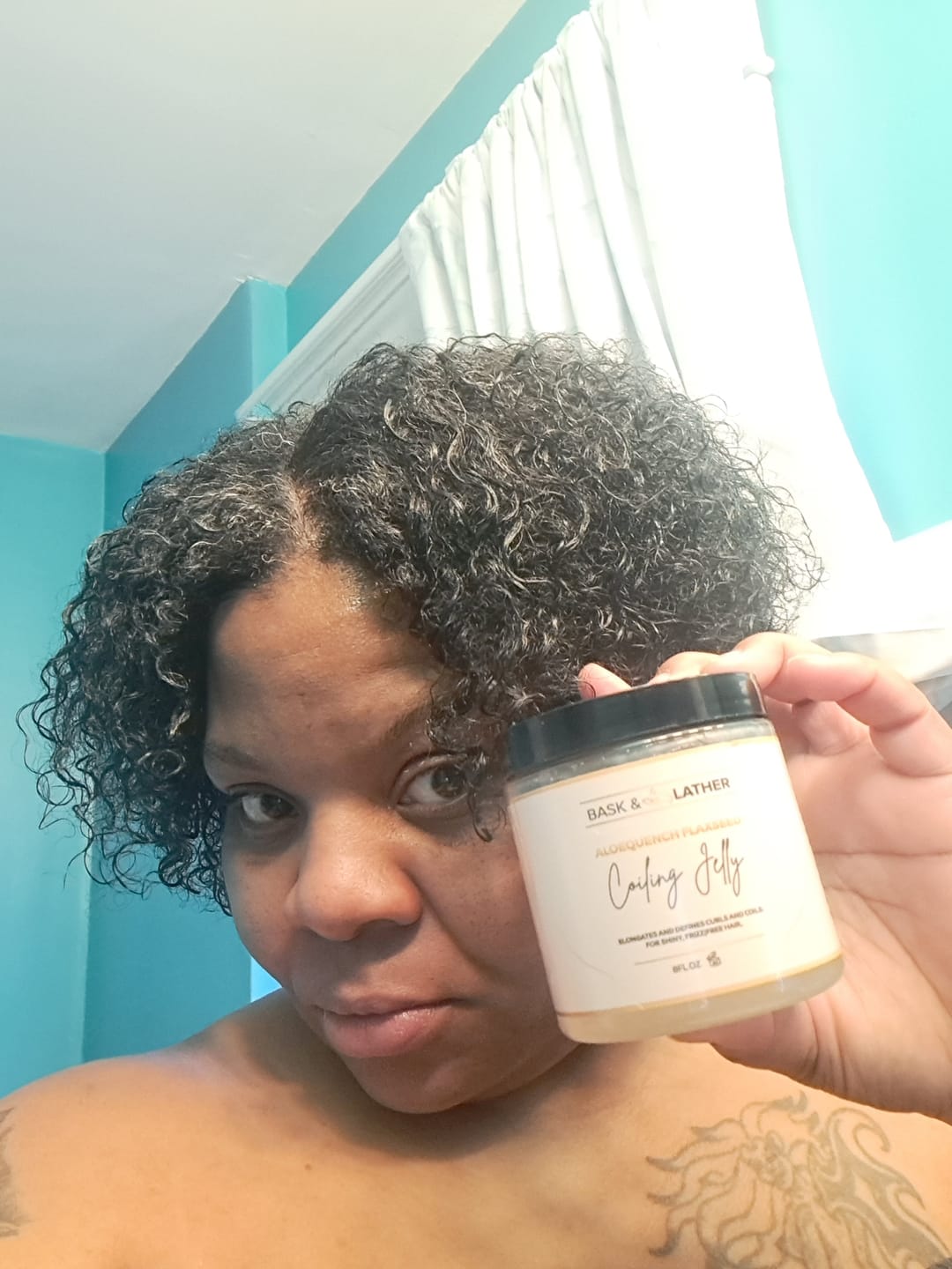 Customer photo review of Aloequench Flaxseed Coiling Jelly