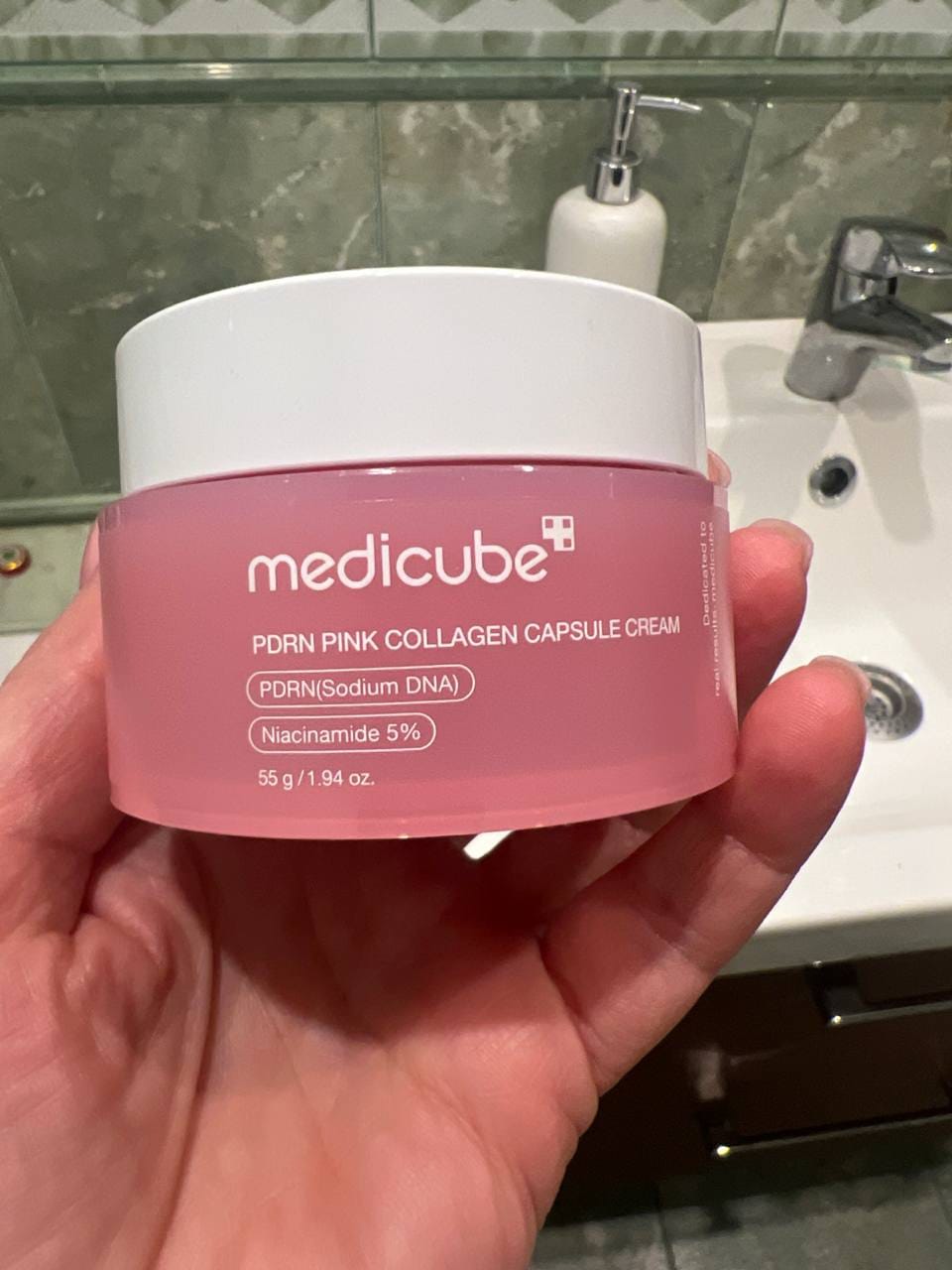 Customer photo review of Kapsulu liftinga krēms ādas tvirtumam Medicube PDRN Pink Collagen Capsule Cream