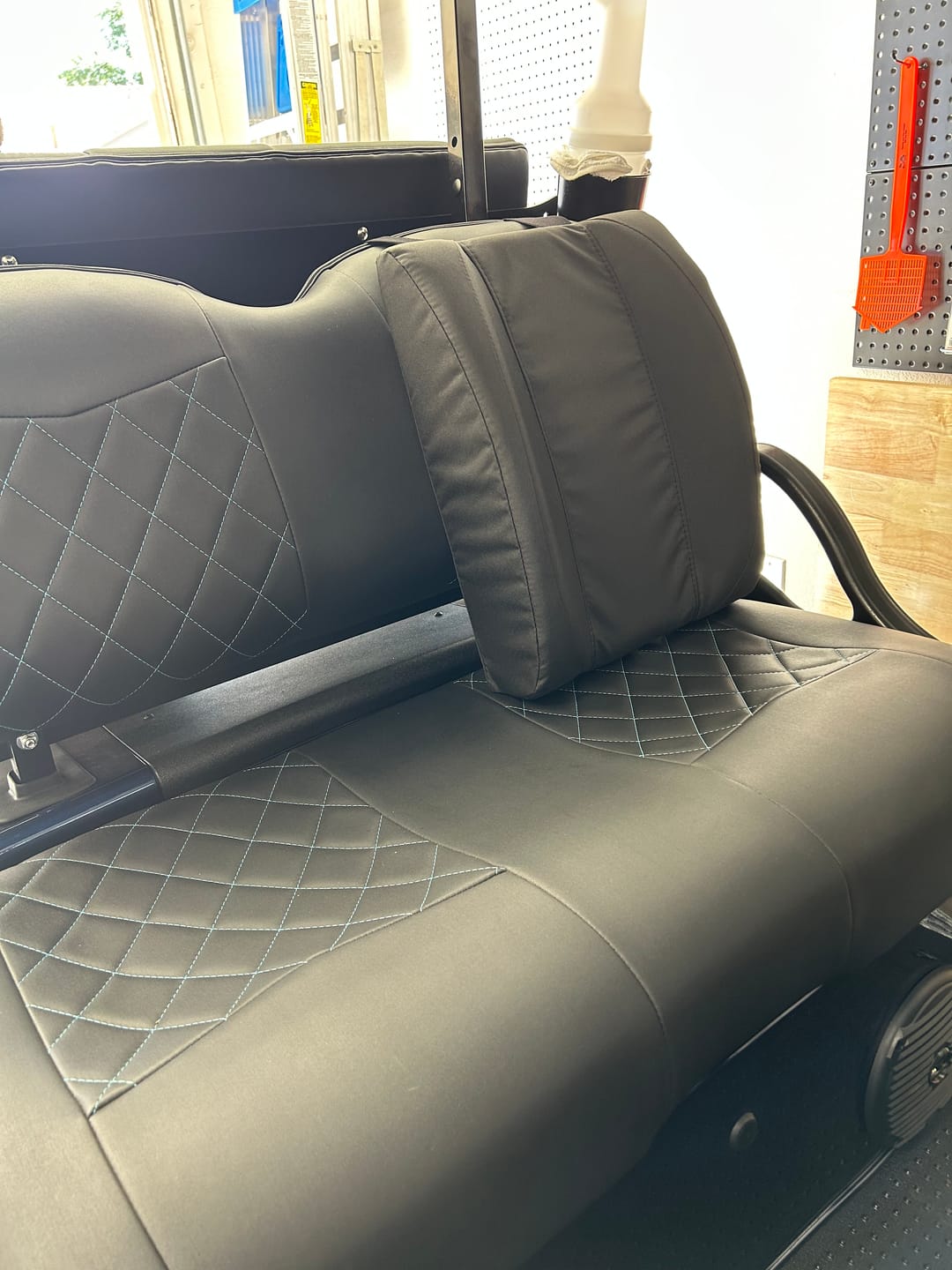 Customer photo review of Universal Back Buddy Golf Cart / Marine Lumbar Support Cushion