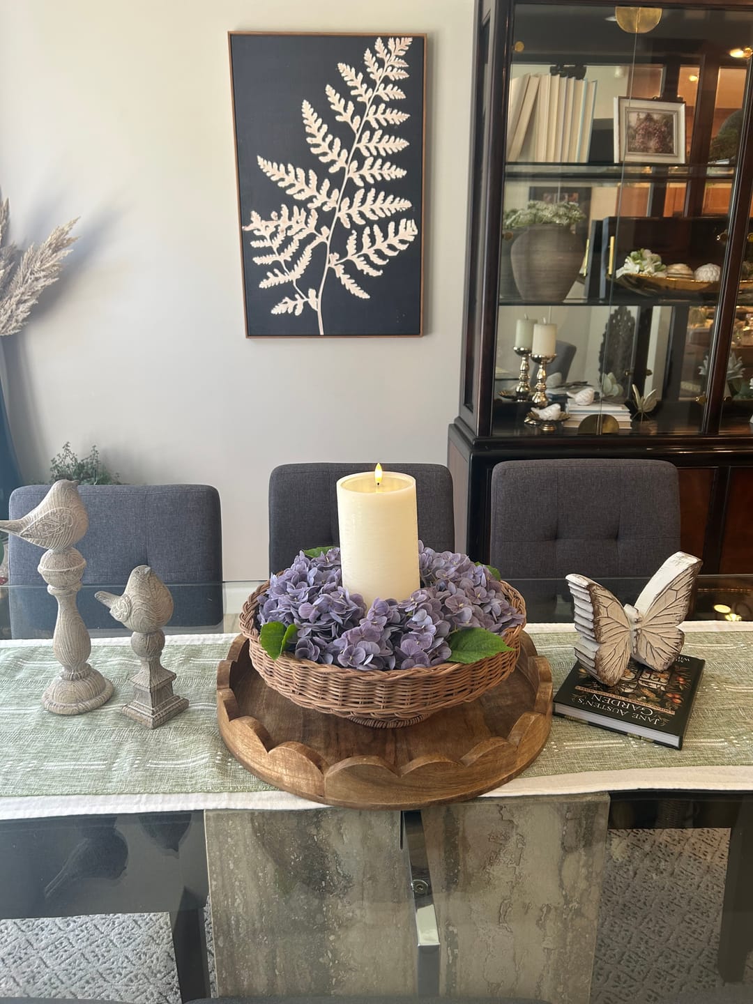Customer photo review of Real Touch Hydrangea Candle Ring | Lilac