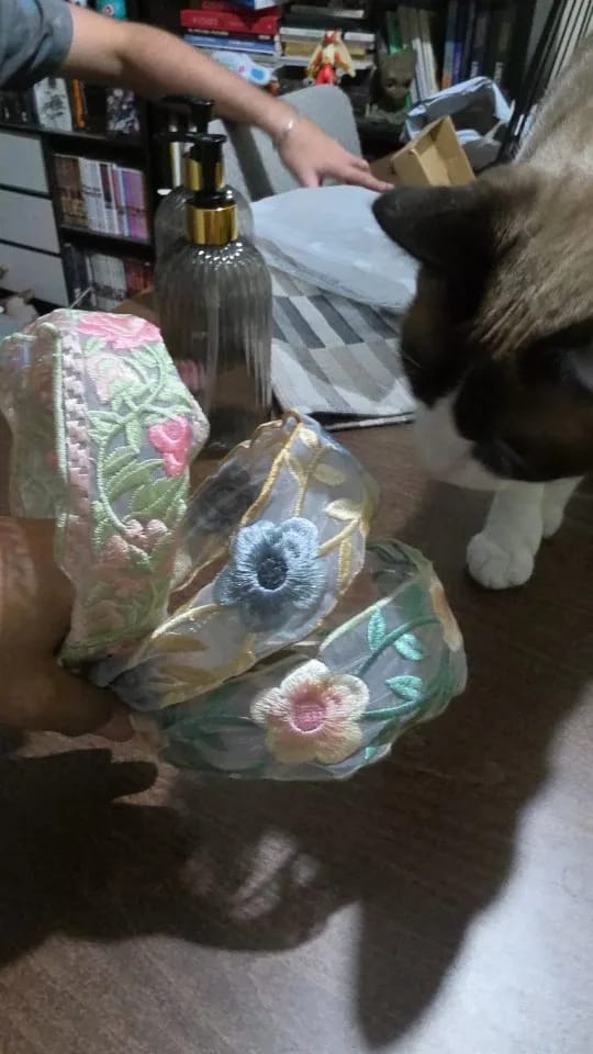 Customer photo review of Sweet Cottagecore Floral Headbands