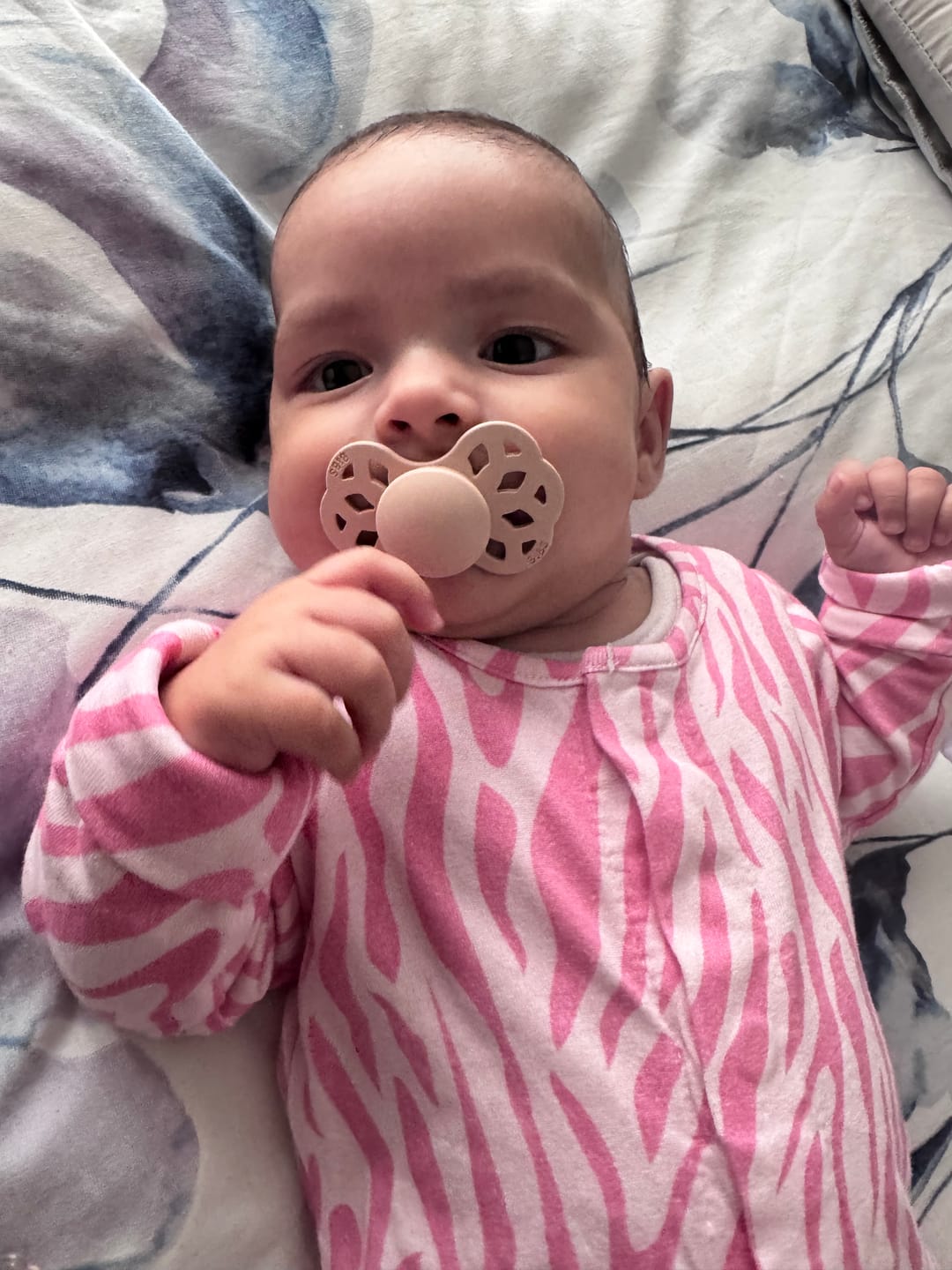 Customer photo review of BIBS Infinity Symmetric Pacifiers / Dummies - Blush