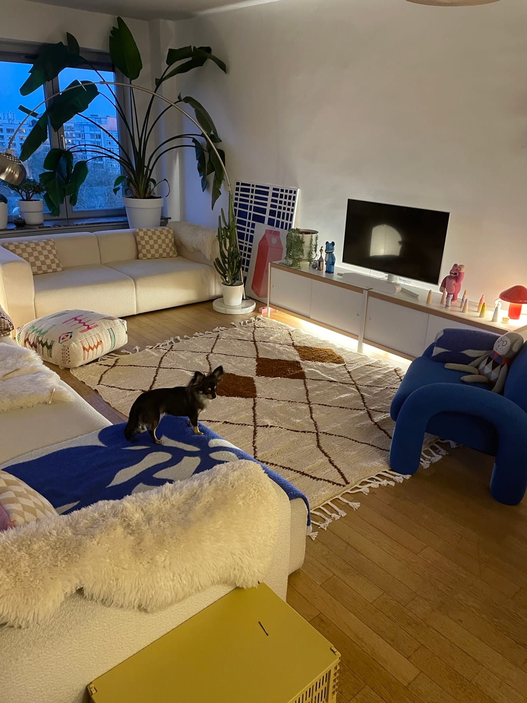 Customer photo review of Ivory Terracotta Diamond Moroccan Wool Rug – Handmade Beni Ourain
