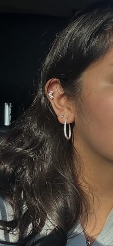 Customer photo review of Flower Cluster Flatback Stud Earring