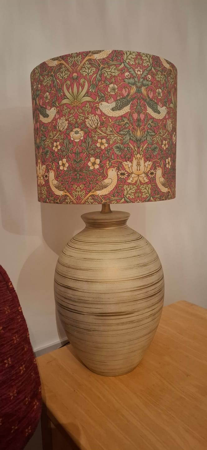 Customer photo review of William Morris Handmade Lampshade Strawberry Thief