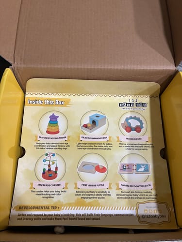 Customer photo review of Curated Monthly Baby Box