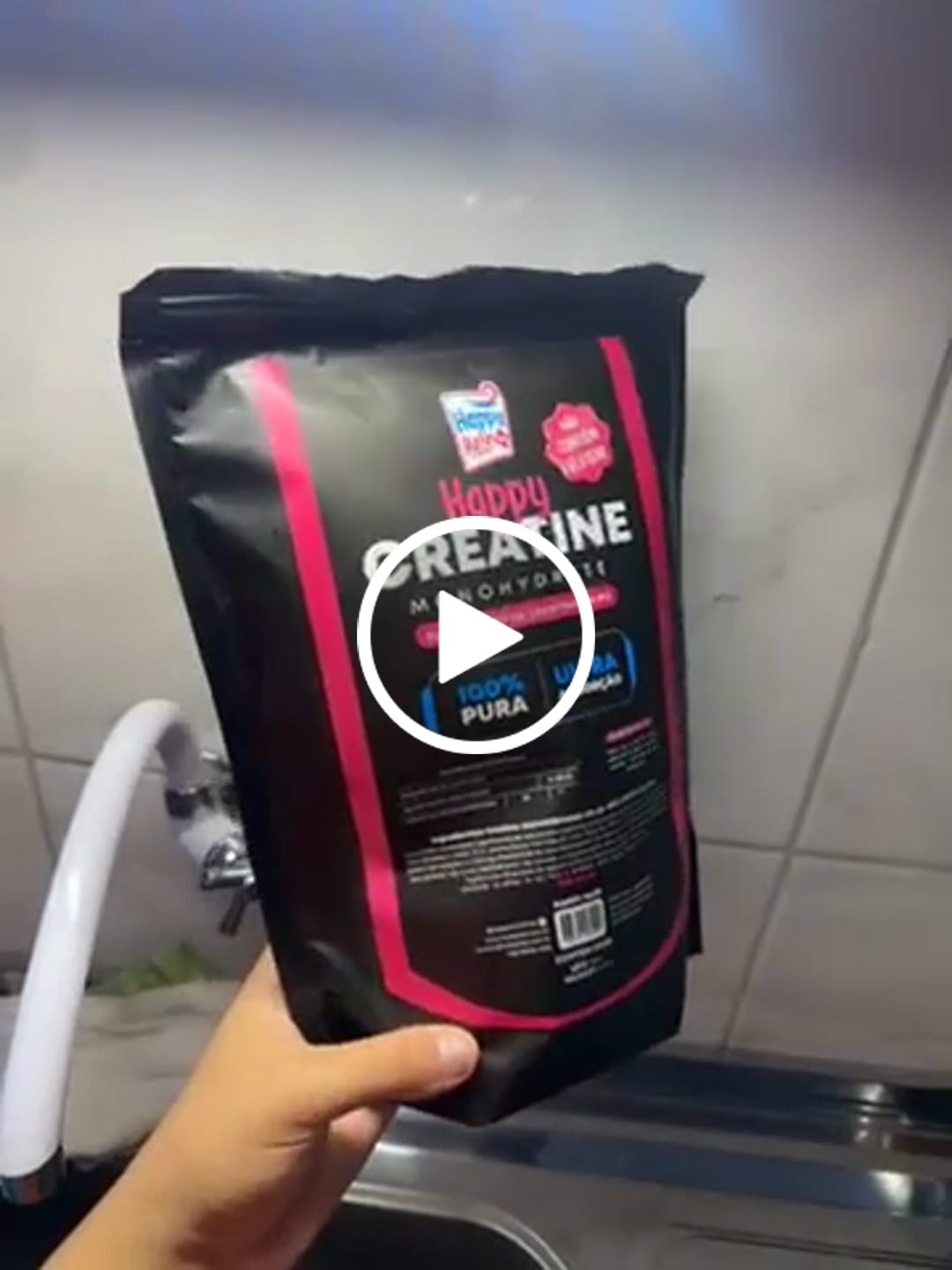 Customer video review of Creatina Monohidratada 100% Pura 500g Happy Creatine