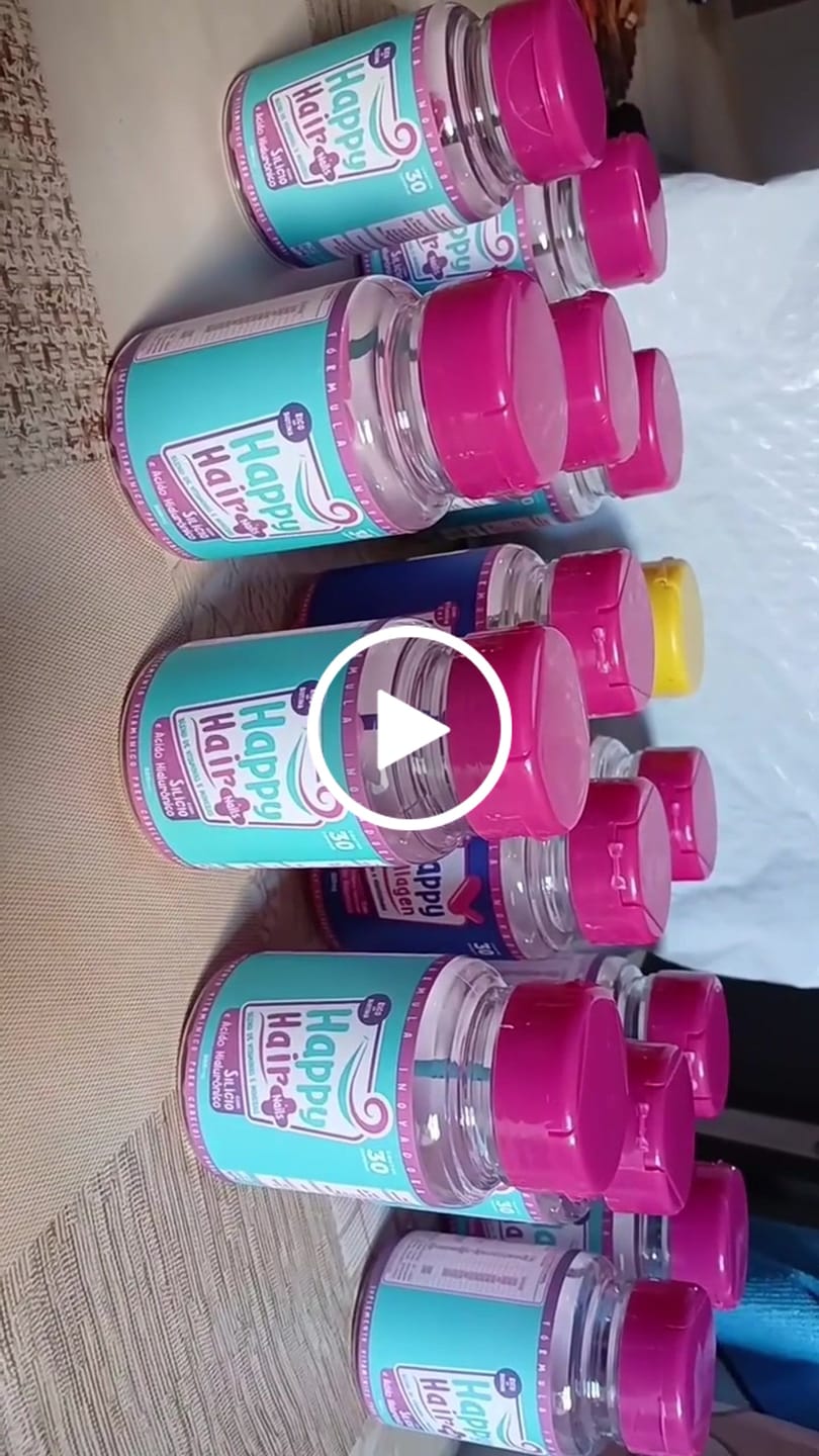 Customer video review of Happy Hair 6 Potes + 6 Potes Grátis + 2 Colágenos + 1 Happy Calm (Total 15 Potes)