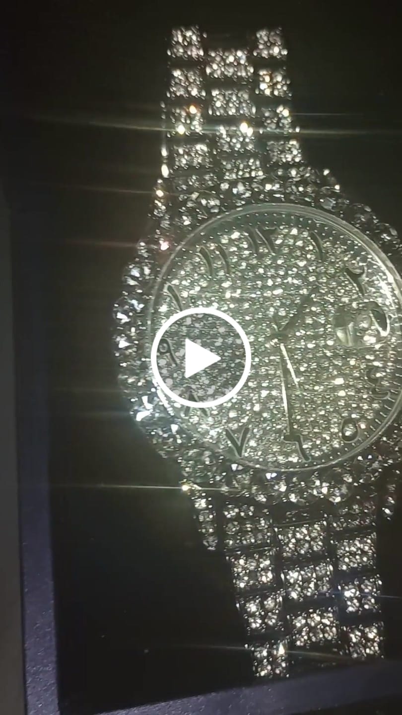 Customer video review of Arabic Dial Diamond Simulant Watch - Silver