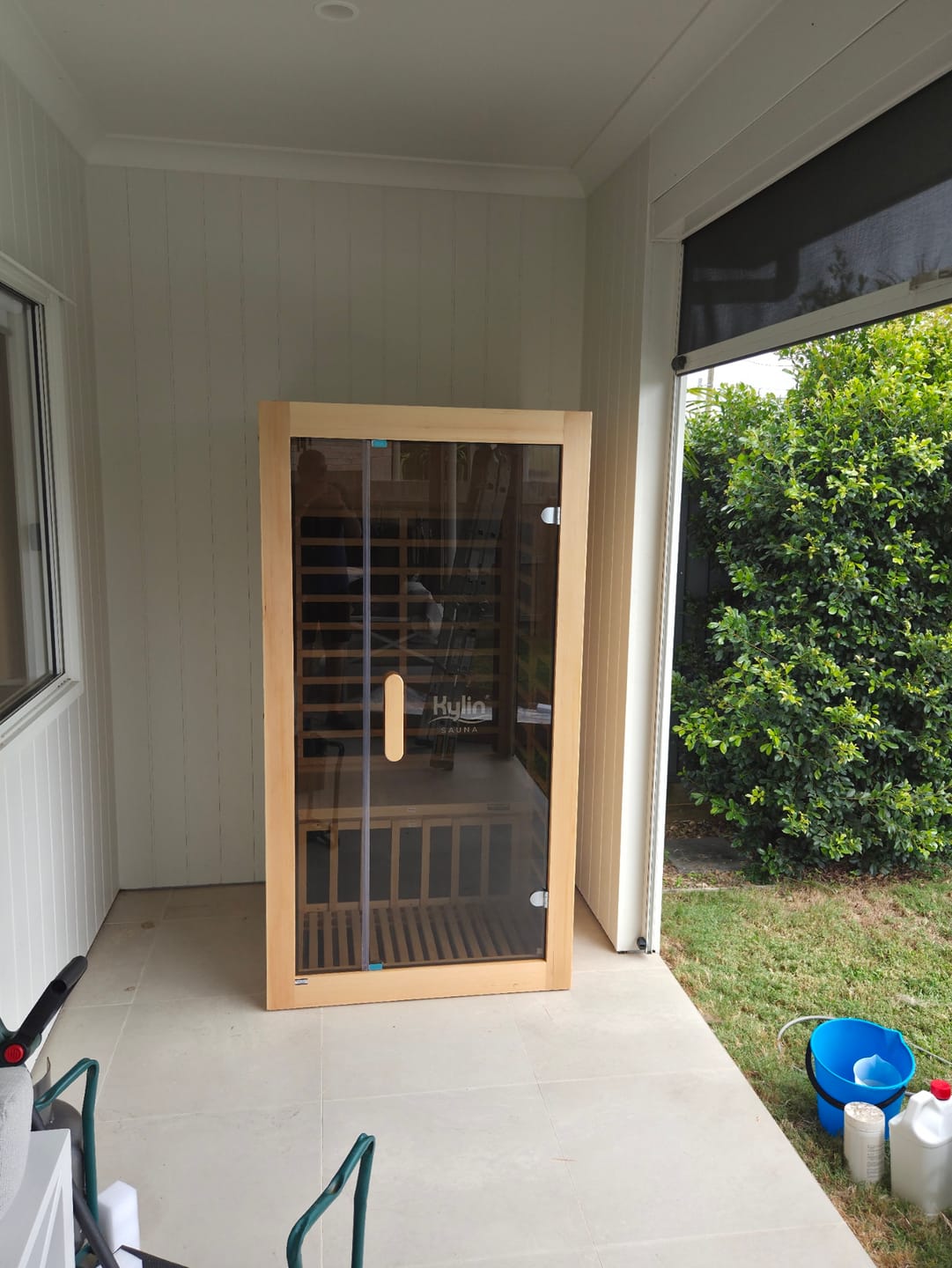 Customer photo review of Kylin Low EMF Carbon Infrared Sauna Room 1 Person H6103 (Floor Heater included)