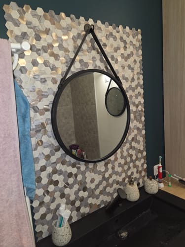 Customer photo review of Crédence Adhésive Mosaique Hexagonale Beige Pour Cuisine