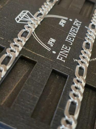 Customer photo review of 8mm Men's Figaro Link Chain Necklace 925 Sterling Silver 57GR 22 Inch