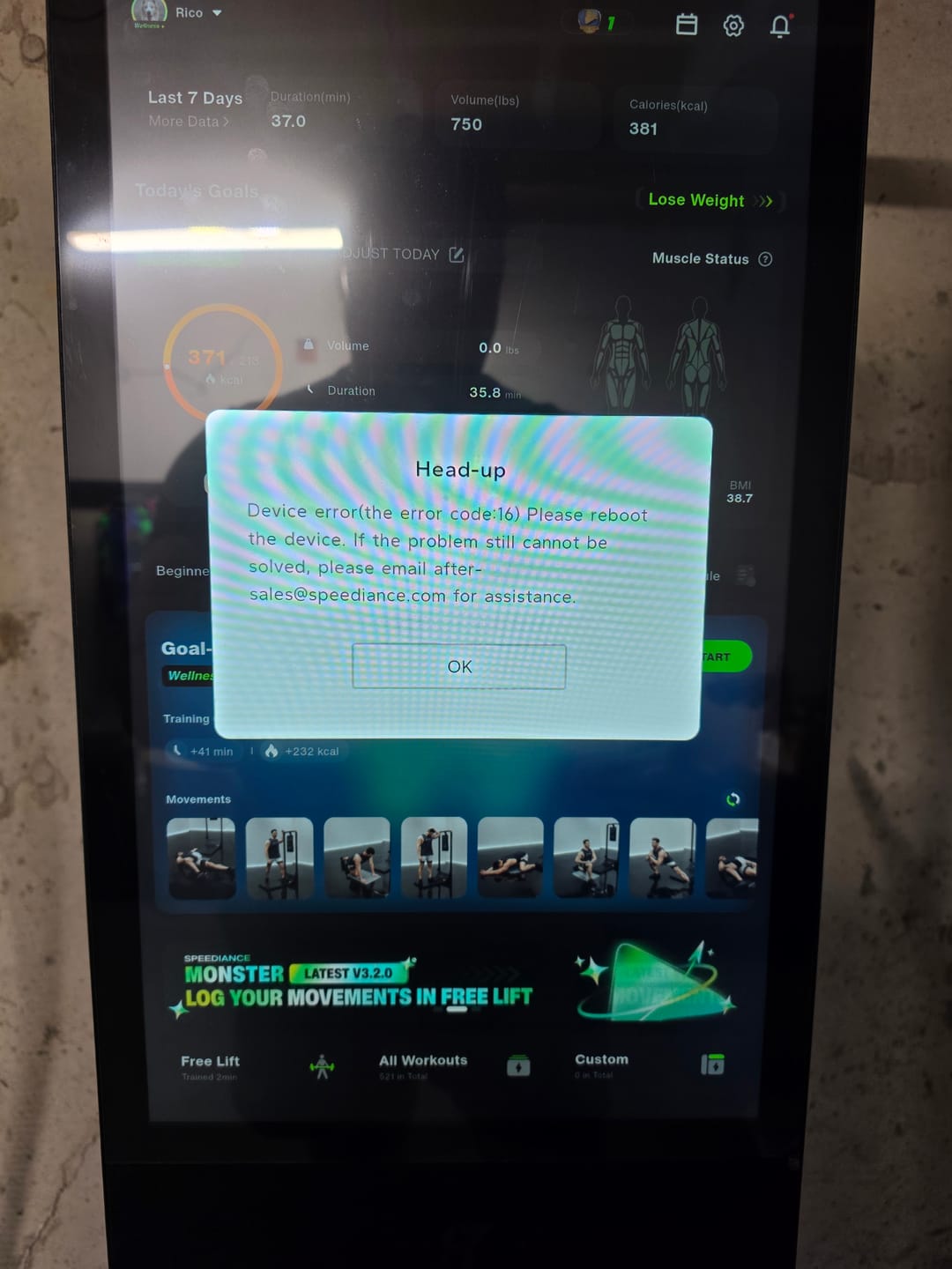 Customer photo review of Speediance Gym Monster 2