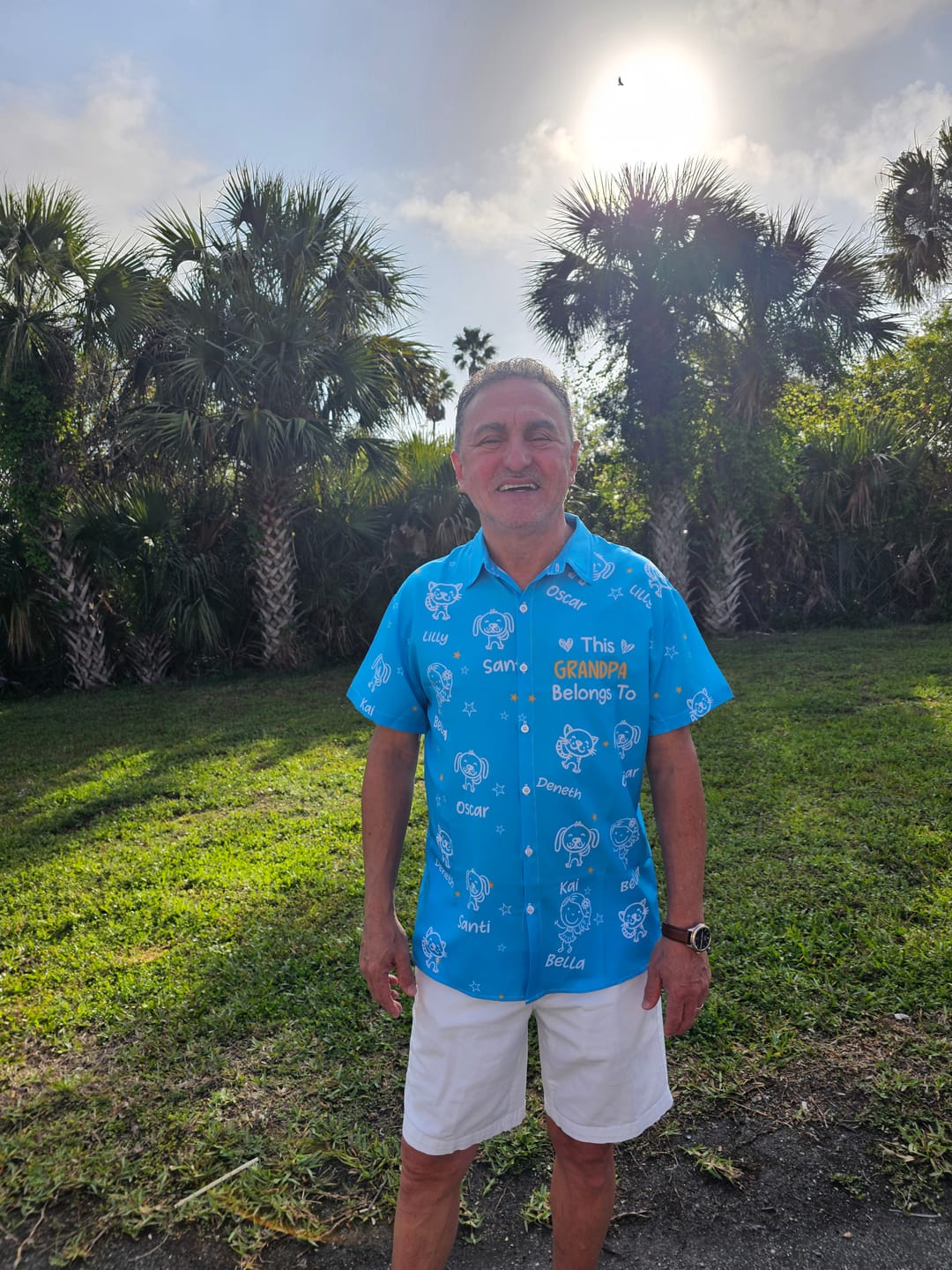 Customer photo review of Personalized Hawaiian Shirt- This Grandpa Belongs To Doodle
