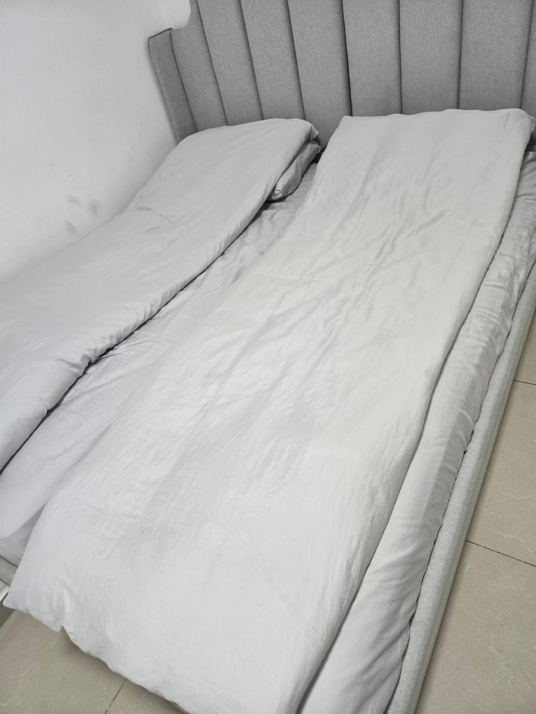 Customer photo review of סט מצעי במבוק - Light Gray