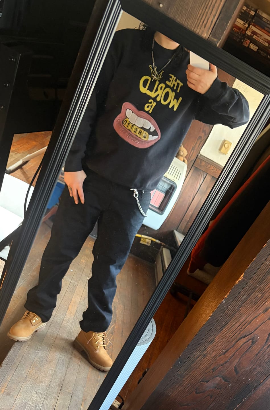 Customer photo review of The World Is Ghetto Crewneck