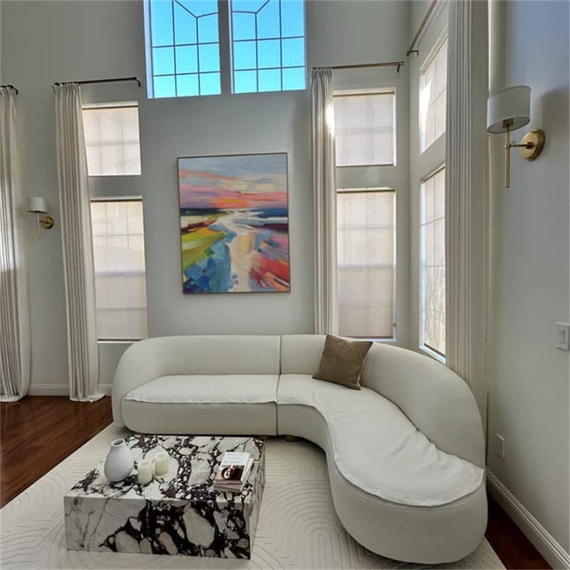 Customer photo review of Colorful Ocean And Sky Abstract Textured Wall Art #OS100