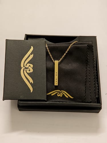 Customer photo review of Personalised Cuboid Pendant