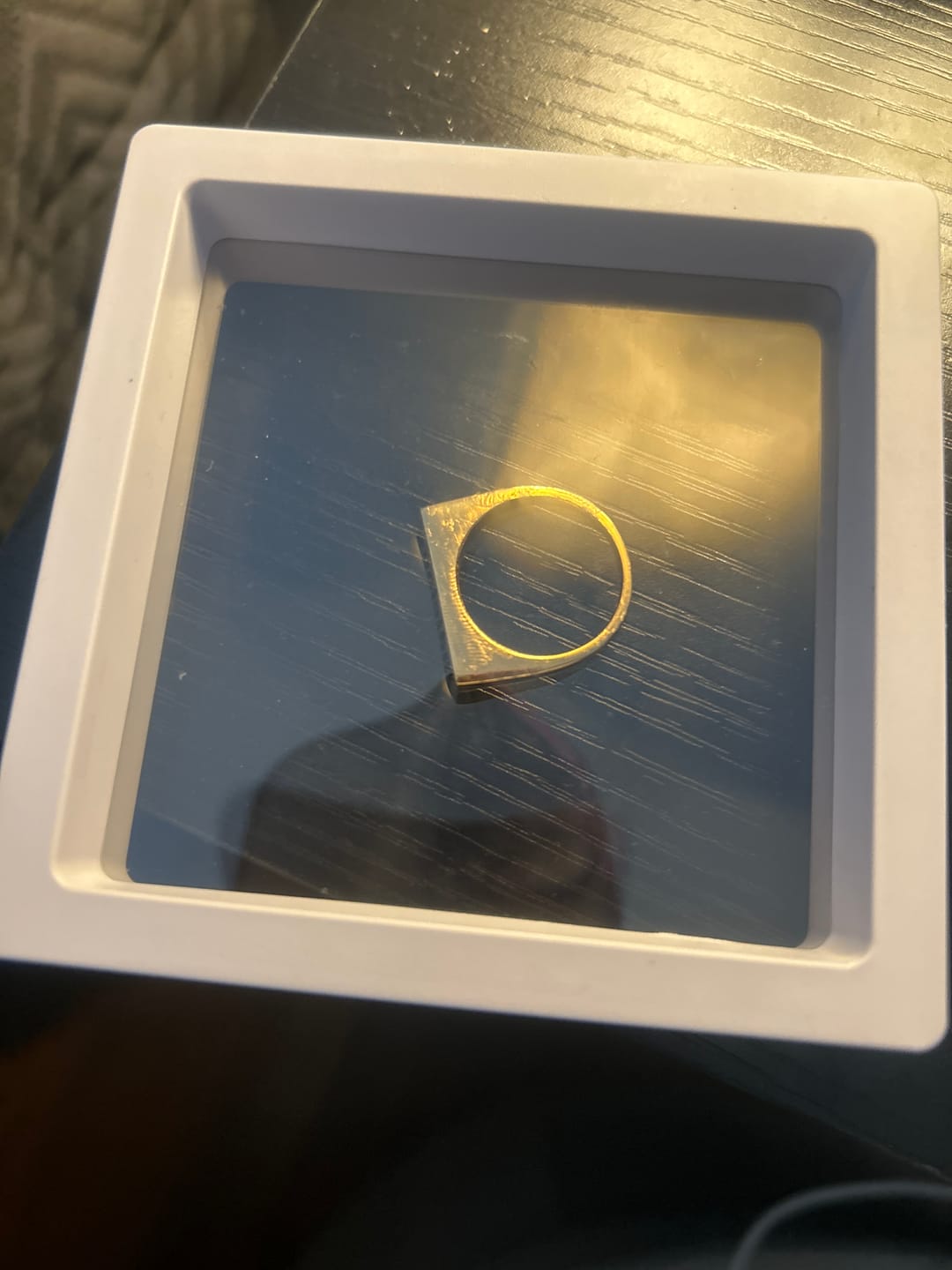 Customer photo review of Engraved Name Ring