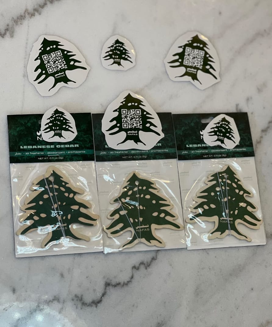 Customer photo review of Lebanese Cedar Air Freshener + Sticker Pack