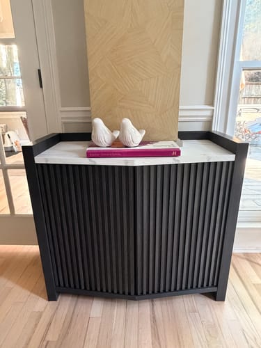 Customer photo review of 35" Black Faux Marble Top Fluted Modular Sideboard