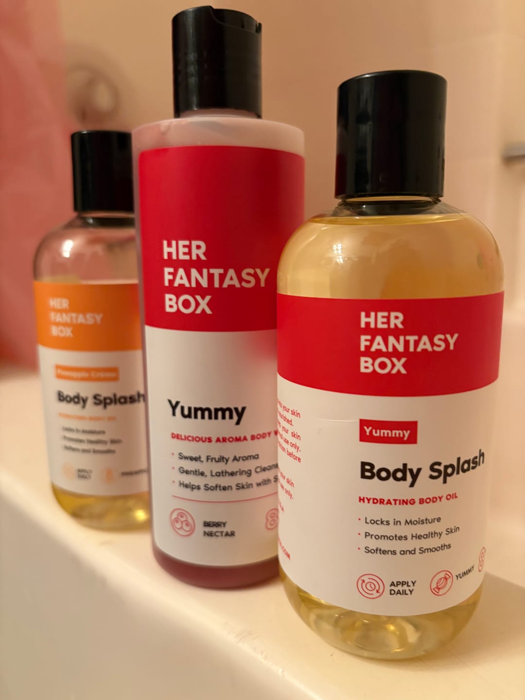 Customer photo review of Body Splash - Skin Smoothing Body Oil  (Pineapple Creme)
