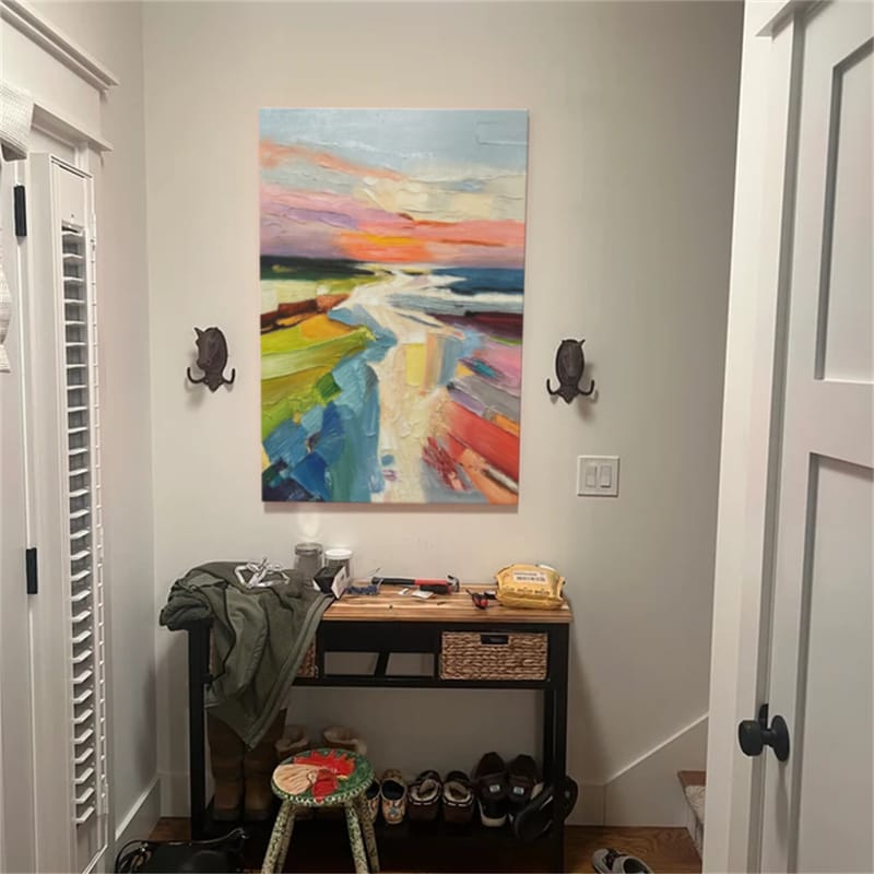 Customer photo review of Colorful Ocean And Sky Abstract Textured Wall Art #OS100