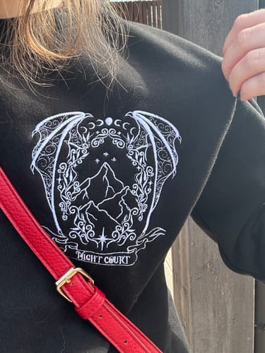 Customer photo review of Night Court Crest crewneck