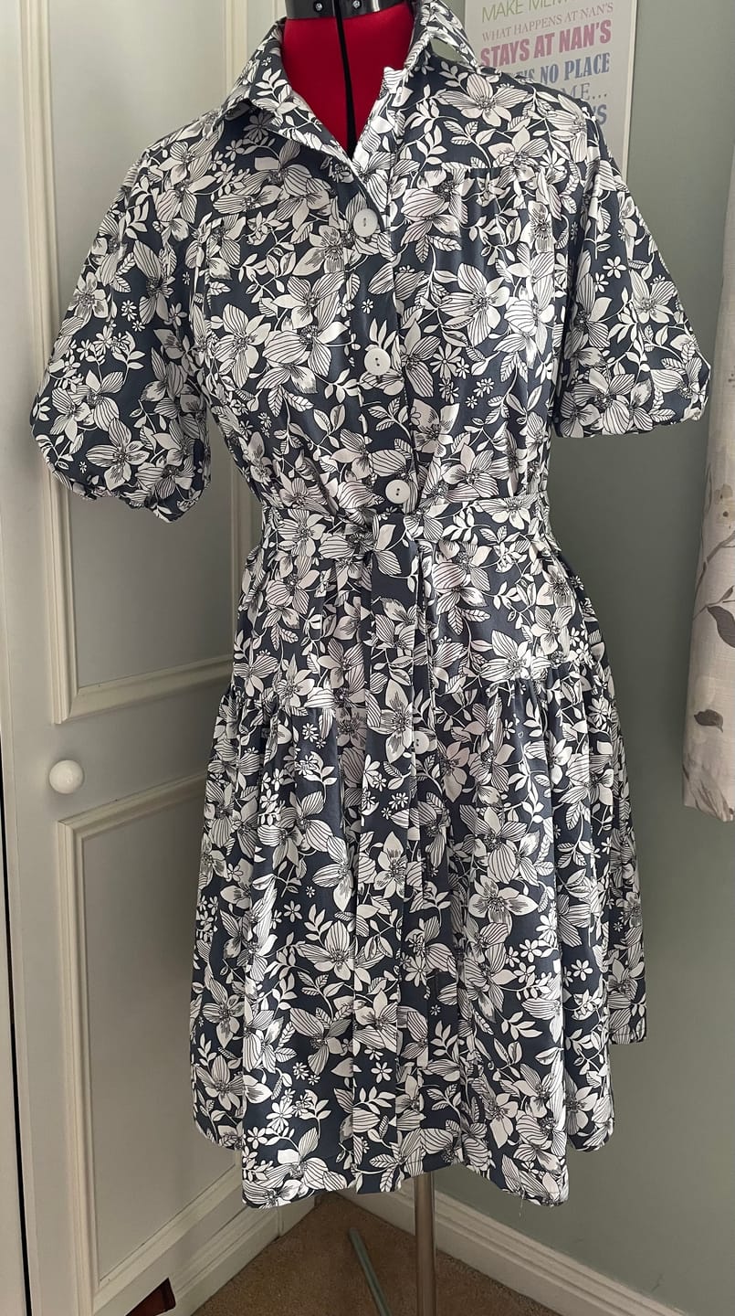 Customer photo review of Large Sketched Flowers Cotton Poplin Fabric