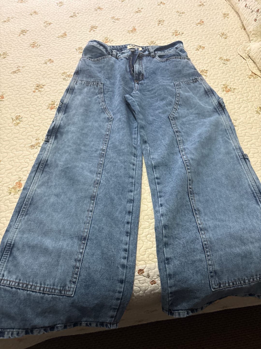 Customer photo review of JEANS WIDE LEG TIRO ALTO ROSARIO azul