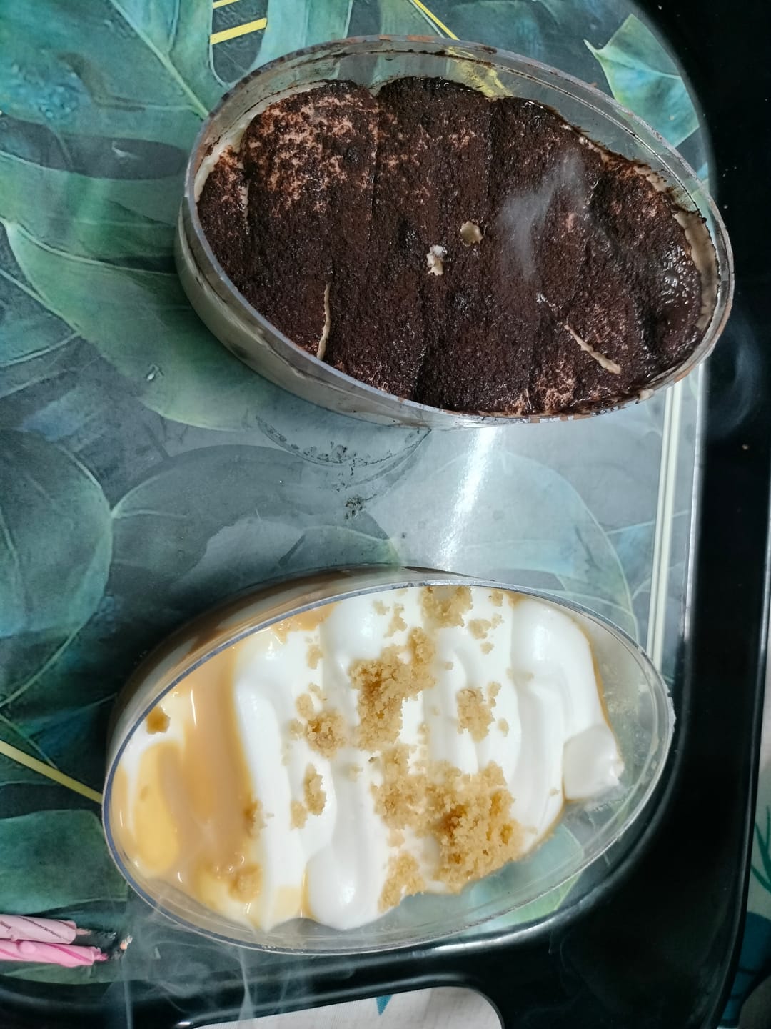 Customer photo review of Tiramisu and Banoffee Pie
